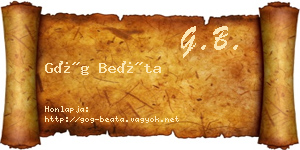 Góg Beáta névjegykártya