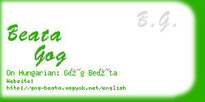 beata gog business card